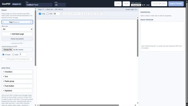 GenPDF visual form designer